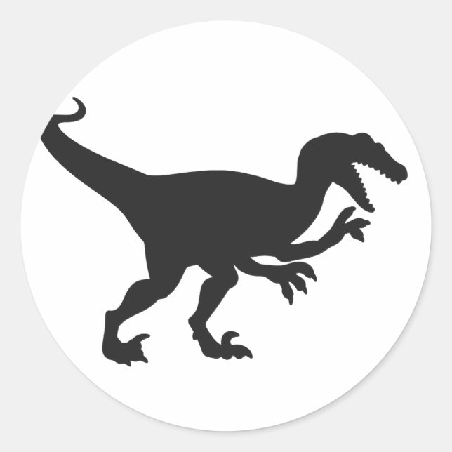 Adesivo Dinossauro do Velociraptor Negro - Escolha a cor d (Frente)