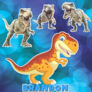 Adesivo Dinossauro Dourado Nome Personalizado