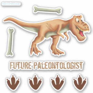Adesivo Dinossauro e impressões do futuro paleontólogo T