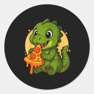 Adesivo Dinossauro Engraçado Comendo Zza Gráfico Meninos M