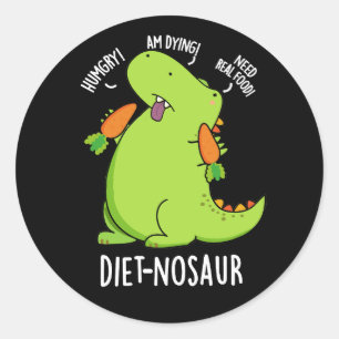 Adesivo Dinossauro Engraçado Dinossauro Dieta Escuro BG