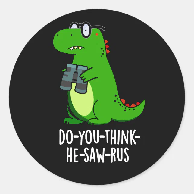 Adesivo Engraçado humor de desenho animado de T rex dinoss