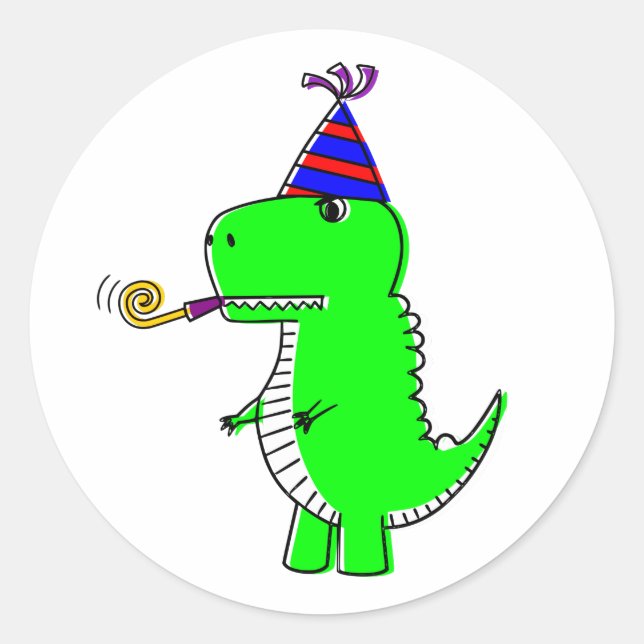 Adesivo Dinossauro Feliz de Aniversário (Frente)