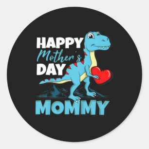 Adesivo Dinossauro Feliz Dia das Mães Mamãe T-Rex Coração