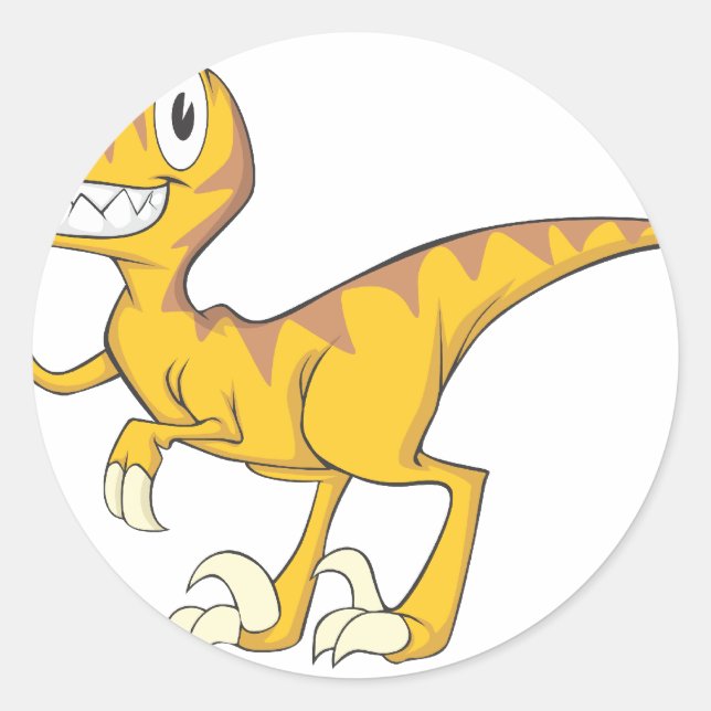 Adesivo Dinossauro Feliz Velociraptor (Frente)