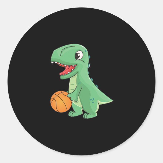 Adesivo Dinossauro Jogando Basquete (Frente)