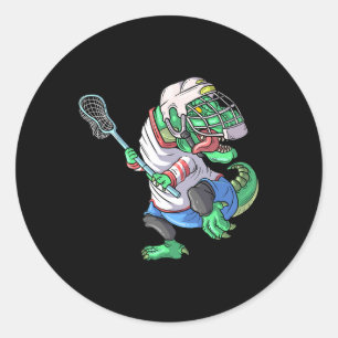 Adesivo Dinossauro Lacrosse T Rex Com Bastão De Lacrosse E