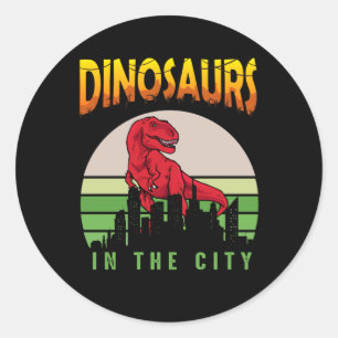 Adesivo Dinossauro na Cidade Desenho de Dinossauro