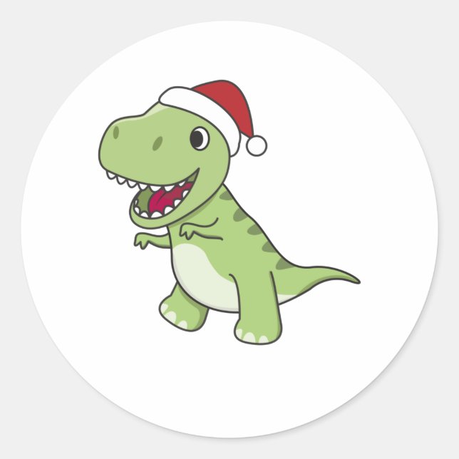 Adesivo Dinossauro Natal Neve Inverno T-Rex Dino (Frente)
