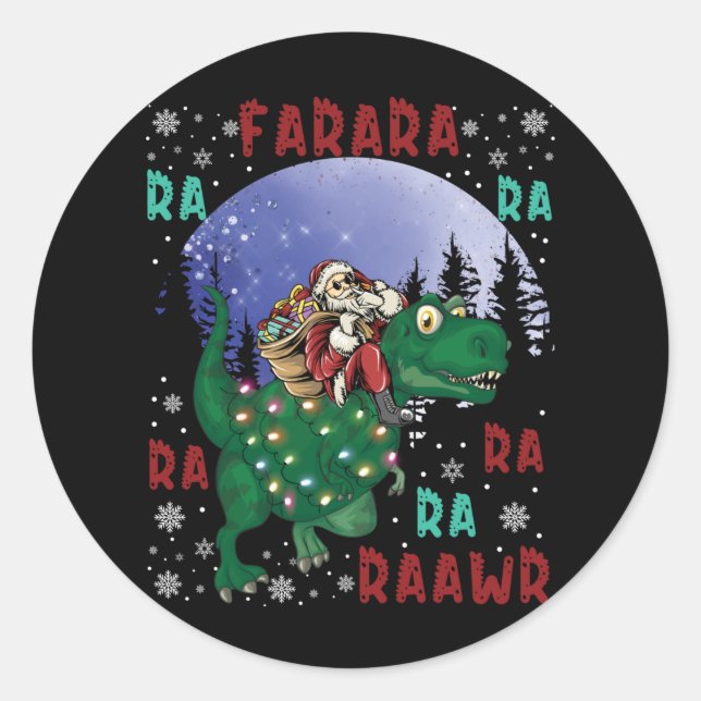 Adesivo Dinossauro Natal Papai Noel (Frente)