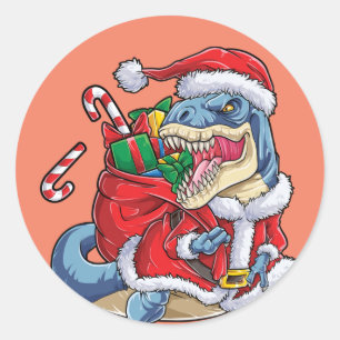 Adesivo Dinossauro Natal Papai Noel T rex Homens