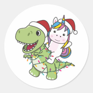 Adesivo Dinossauro Natal Unicórnio Inverno Classe T-Rex Di