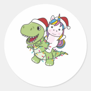 Adesivo Dinossauro Natal Unicórnio Winter T-Rex Dino