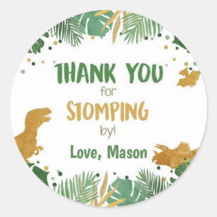 Adesivo Dinossauro Obrigado A Estomitar Por Aniversário De