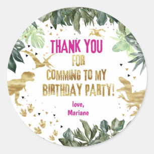 Adesivo Dinossauro Obrigado A Favor Da Rapariga T-rex