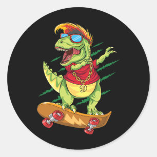 Adesivo Dinossauro Patinador Radical Fazendo Dab T Rex S