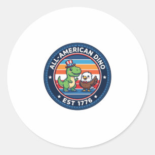 Adesivo Dinossauro Patriótico Kawaii Totalmente Americano
