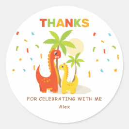 Adesivo Dinossauro Personalizado Aniversário Obrigado Stic