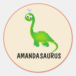 Adesivo Dinossauro Personalizado com Nome da Criança