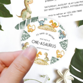 Adesivo Dinossauro Primeiro Festa de Aniversário do Oneasa