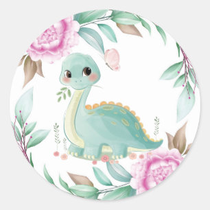 Adesivo Dinossauro Salgado e Chá de fraldas rosa de pedon