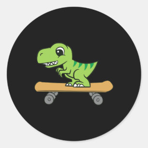 Adesivo Dinossauro Skate Cute Skateboard Dinossauro 