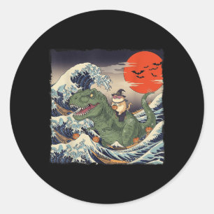 Adesivo Dinossauro Spooky Ukiyo-e Dia de as Bruxas engraça
