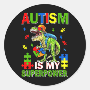 Adesivo Dinossauro T-rex Crianças Autismo É Meu Autismo Su