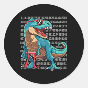 Adesivo Dinossauro T Rex Happy Pi Day Engraçado Nerd De Ma