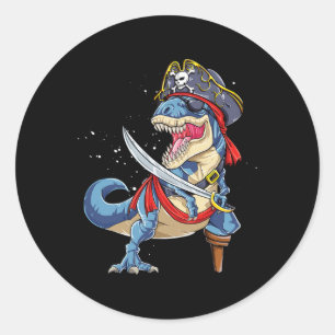 Adesivo Dinossauro T Rex Pirate Jolly Roger Halloween Pres