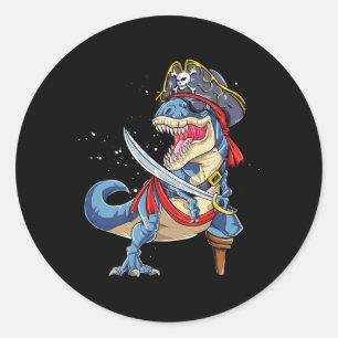 Adesivo Dinossauro T Rex Pirate Jolly Roger Halloween Pres