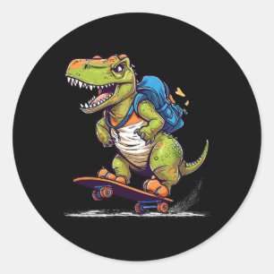 Adesivo Dinossauro T Rex Skate Legal Dinossauro Skatista 