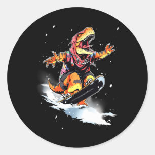 Adesivo Dinossauro T-rex Snowboard Snowboard Snowboarder V