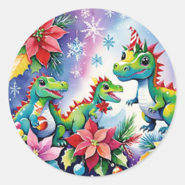 Adesivo Dinossauro Trio Natal T-Rex