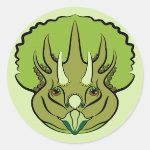Adesivo Dinossauro verde bonito do Triceratops