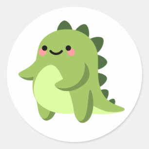 Adesivo Dinossauro Verde Kawaii