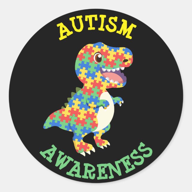 Adesivo Dinossauros da Consciência Autismo (Frente)