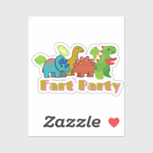 Adesivo Dinossauros do Fart Party