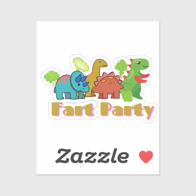 Adesivo Dinossauros do Fart Party (Folha)