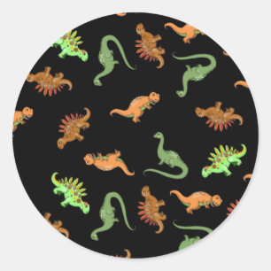 Adesivo Dinossauros Fofos em Fundo Preto