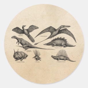 Adesivo Dinossauros retros da ilustração do dinossauro d
