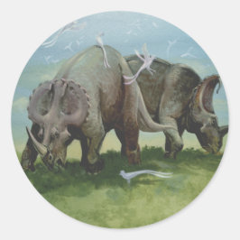 Adesivo Dinossauros Vintage, Centrosaurus Pastando em Prad