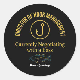 Adesivo Director of Hook Management Funny Bass Fishing Hum