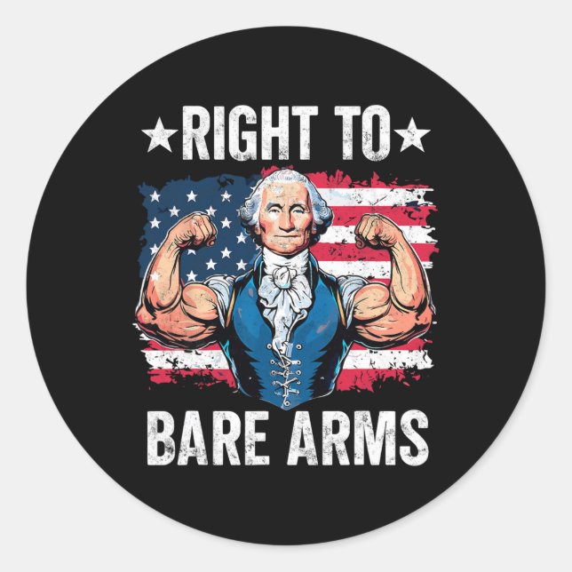 Adesivo Direito À Bare Arms George Washington Bodybuilder  (Frente)