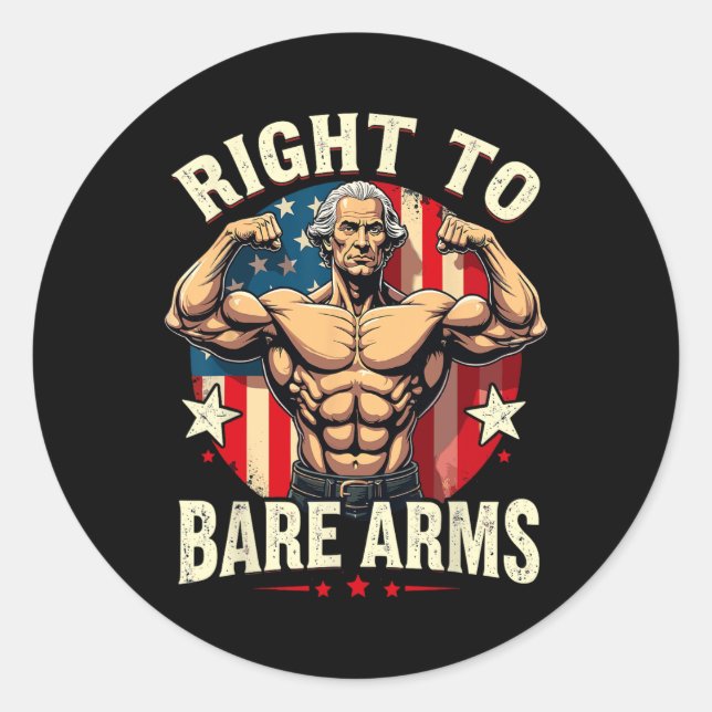 Adesivo Direito À Bare Arms George Washington Bodybuilder  (Frente)