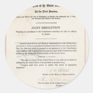 Adesivo Direito de voto das mulheres - 19ª alteração