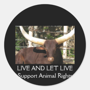 ADESIVO DIREITOS DE OS ANIMAIS VIVAS E DEIXE VIVER DO