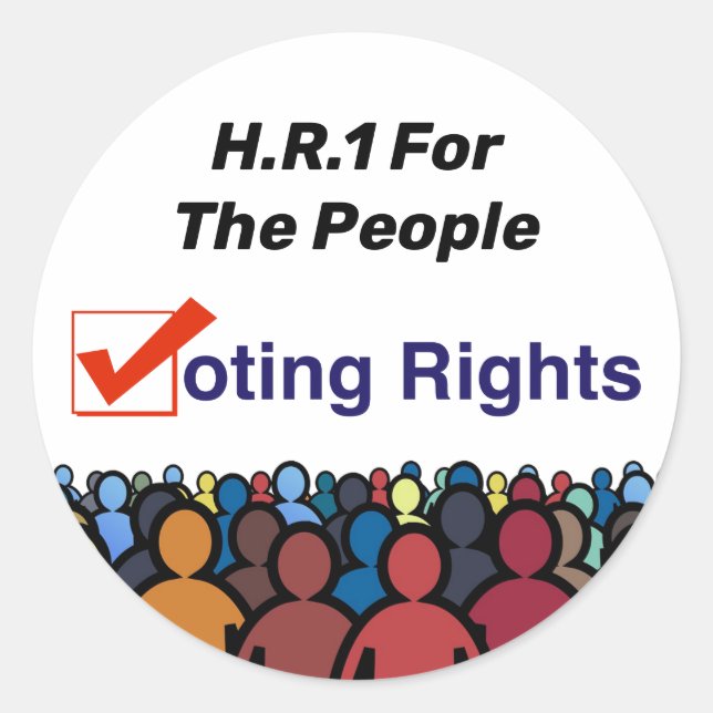 Adesivo Direitos De Voto RH1 Para A Lei Pessoas (Frente)