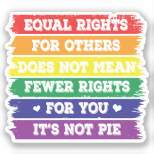 Adesivo Direitos iguais Direitos LGBTQ Parada do Orgul