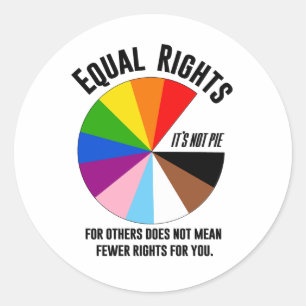 Adesivo Direitos iguais para LGBTQ não são uma torta